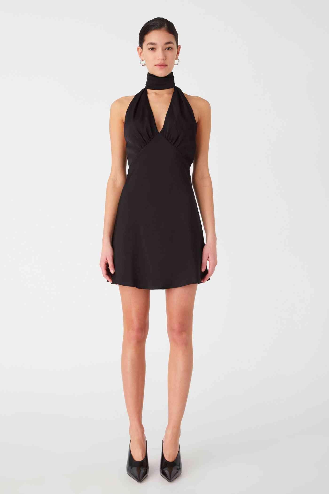 Elvira Satin Mini Dress Black | Misha Collection BELLA n' BEAR Elvira Satin Mini Dress Black | Misha Collection BELLA n' BEAR