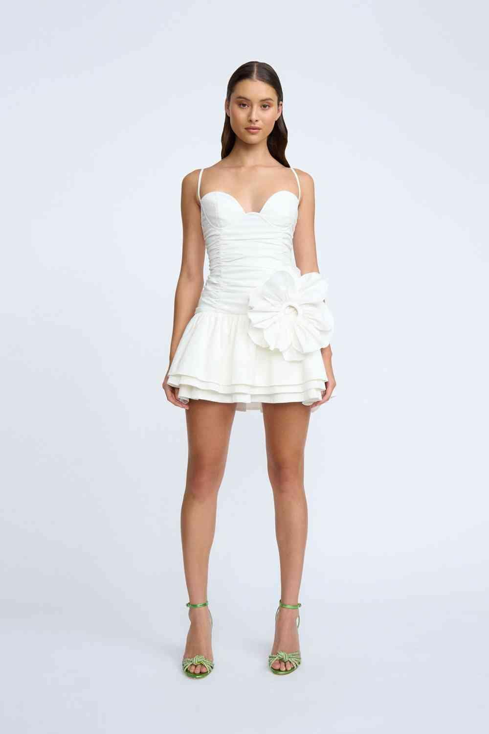 Samantha Ruffle Mini Dress Ivory By Johnny BELLA n' BEAR