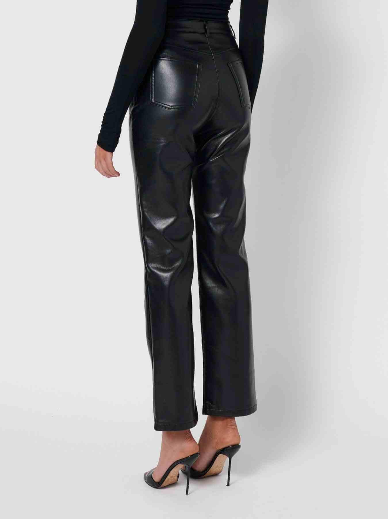 EFFIE KATS Effie Kats Brooke Leather Pants - Black Vegan Leather BELLA n' BEAR