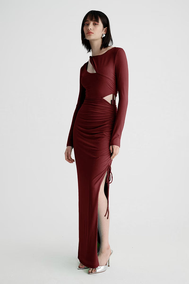 Theta Long Sleeve Maxi Dress - Mulberry