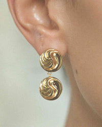 Thumbnail for a close up of a person wearing a pair of Luv Aj The Leila Drop Earrings