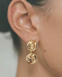 Thumbnail for a close up of a person wearing a pair of Luv Aj The Leila Drop Earrings