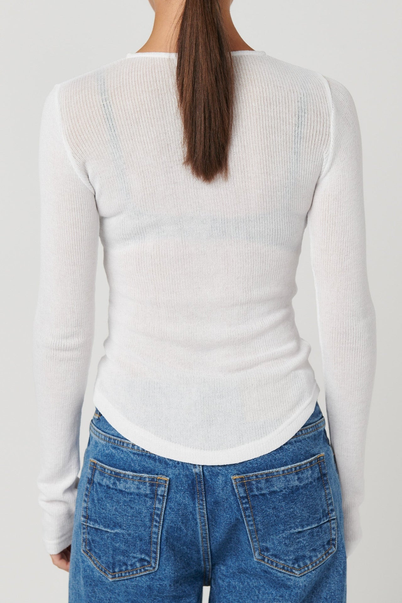 BAYSE Bayse Myles Crew Neck Top - White BELLA n' BEAR