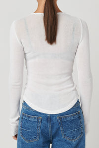 Thumbnail for BAYSE Bayse Myles Crew Neck Top - White BELLA n' BEAR