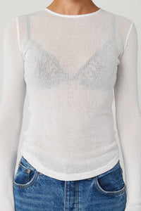 Thumbnail for BAYSE Bayse Myles Crew Neck Top - White BELLA n' BEAR