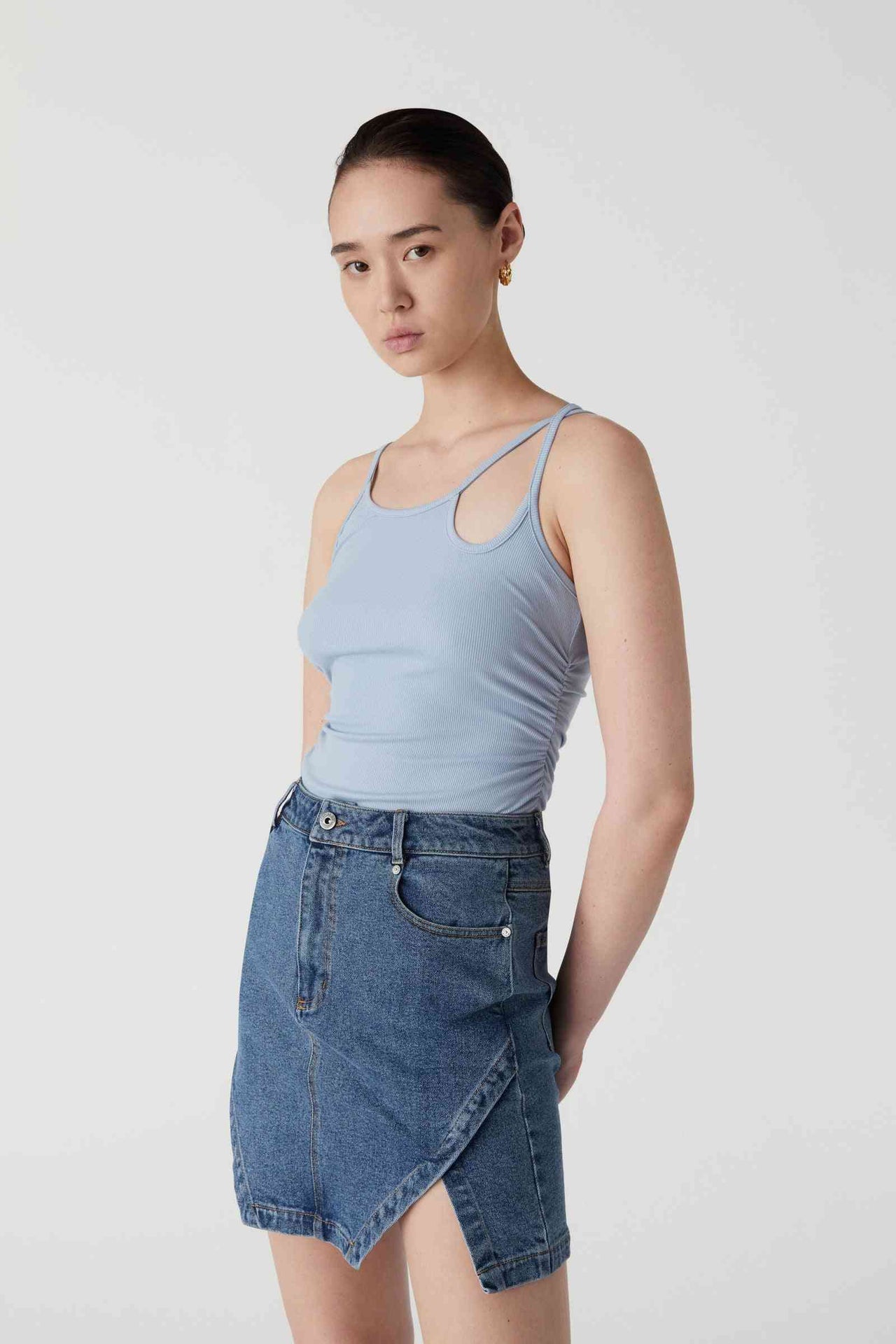 MISHA COLLECTION Misha Aaron Rib Tank - Chambray Blue BELLA n' BEAR