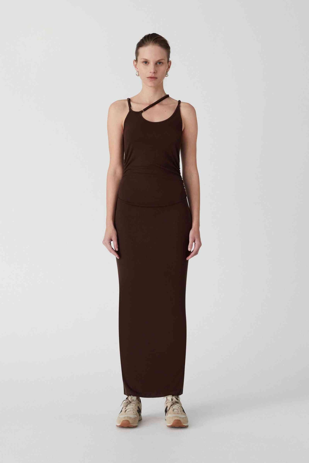 MISHA COLLECTION MISHA Palmer Ribbed Knit Maxi Dress - Chocolate Brown BELLA n' BEAR