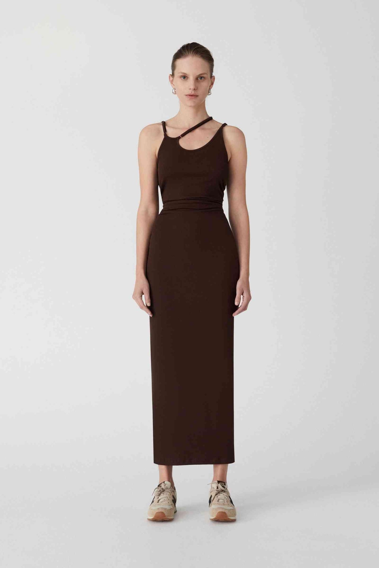 MISHA COLLECTION MISHA Palmer Ribbed Knit Maxi Dress - Chocolate Brown BELLA n' BEAR