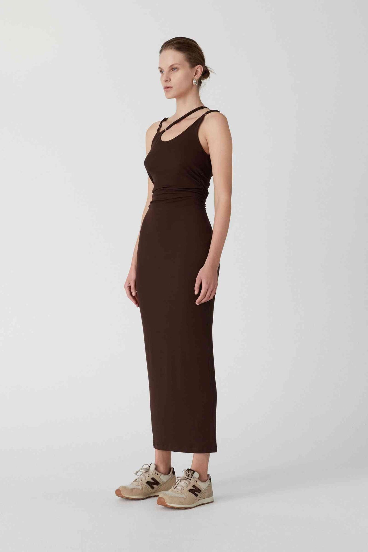 MISHA COLLECTION MISHA Palmer Ribbed Knit Maxi Dress - Chocolate Brown BELLA n' BEAR