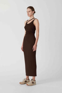 Thumbnail for MISHA COLLECTION MISHA Palmer Ribbed Knit Maxi Dress - Chocolate Brown BELLA n' BEAR