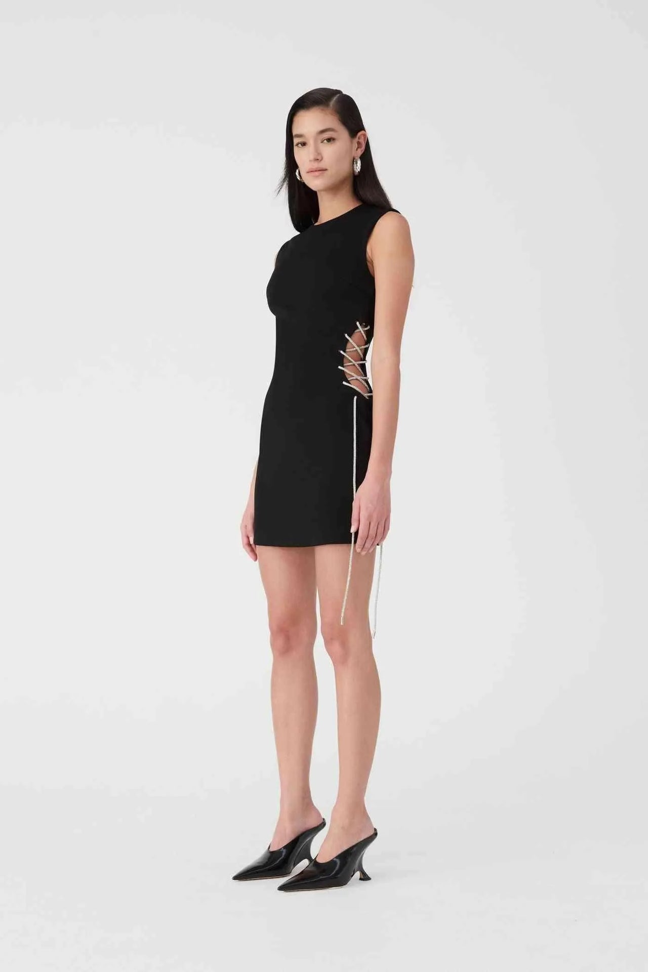 Vestido Misha Kendy Bonded Crepe-Negro