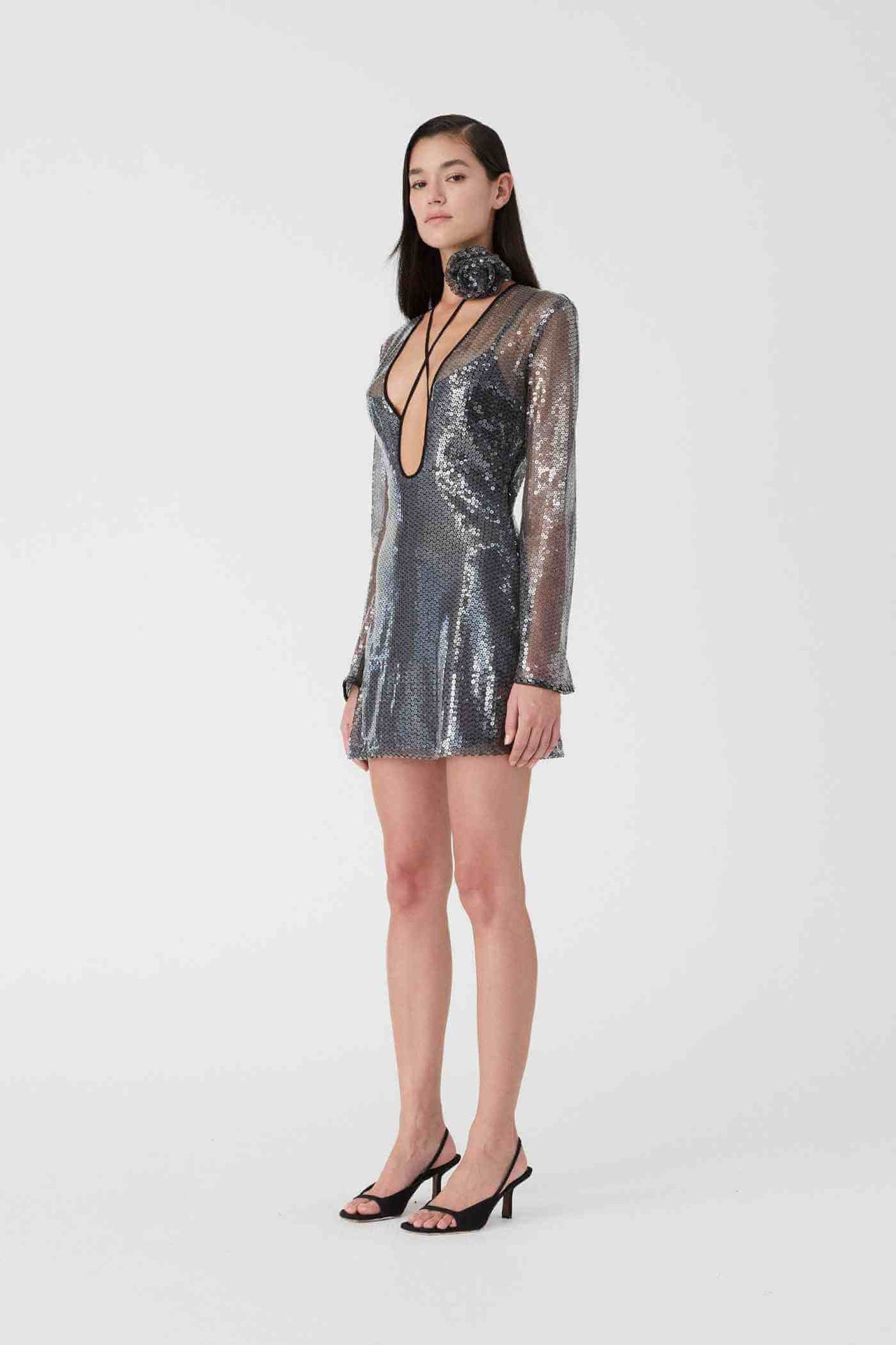 MISHA COLLECTION Misha Lexter Sequin Mini Dress - Smoke Grey BELLA n' BEAR