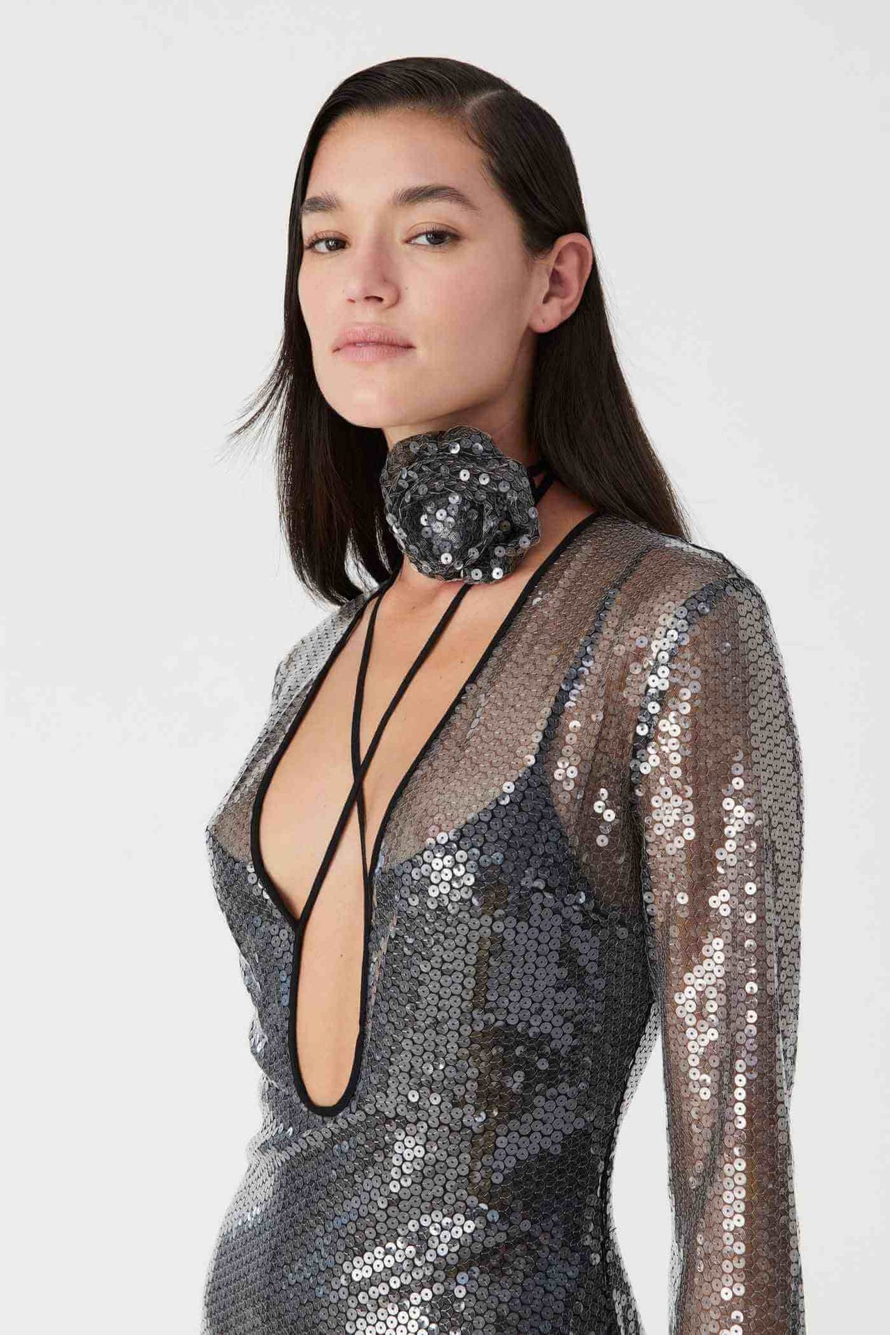 MISHA COLLECTION Misha Lexter Sequin Mini Dress - Smoke Grey BELLA n' BEAR