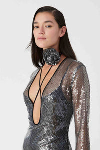 Thumbnail for MISHA COLLECTION Misha Lexter Sequin Mini Dress - Smoke Grey BELLA n' BEAR