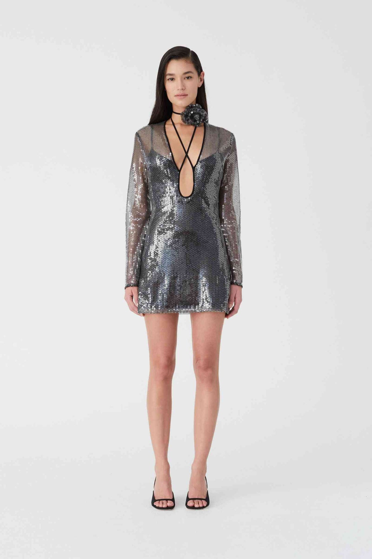 MISHA COLLECTION Misha Lexter Sequin Mini Dress - Smoke Grey BELLA n' BEAR