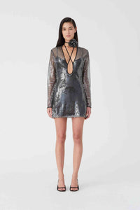 Thumbnail for MISHA COLLECTION Misha Lexter Sequin Mini Dress - Smoke Grey BELLA n' BEAR