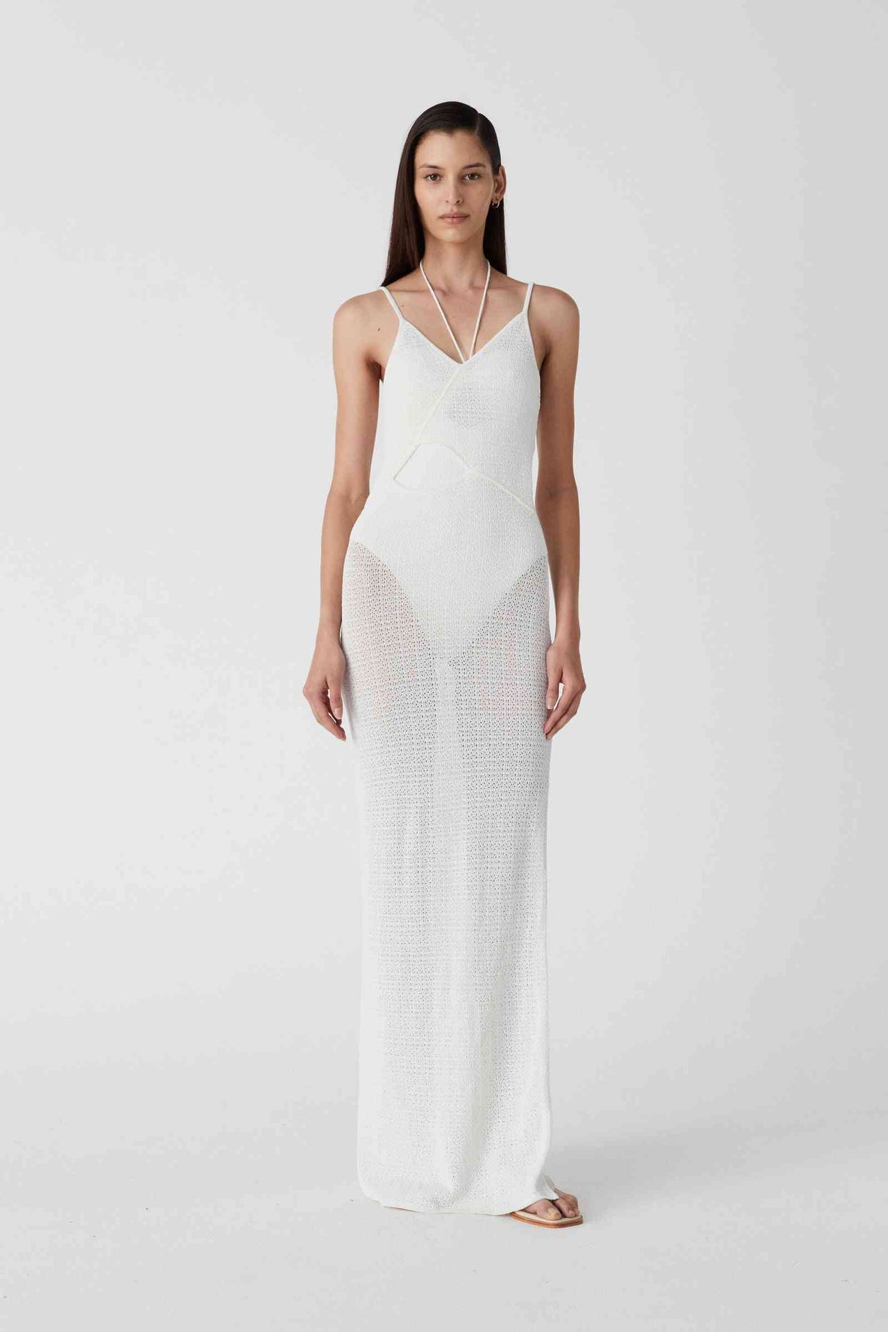 MISHA COLLECTION Misha Clemency Pointelle Knit Maxi Dress - Ivory BELLA n' BEAR