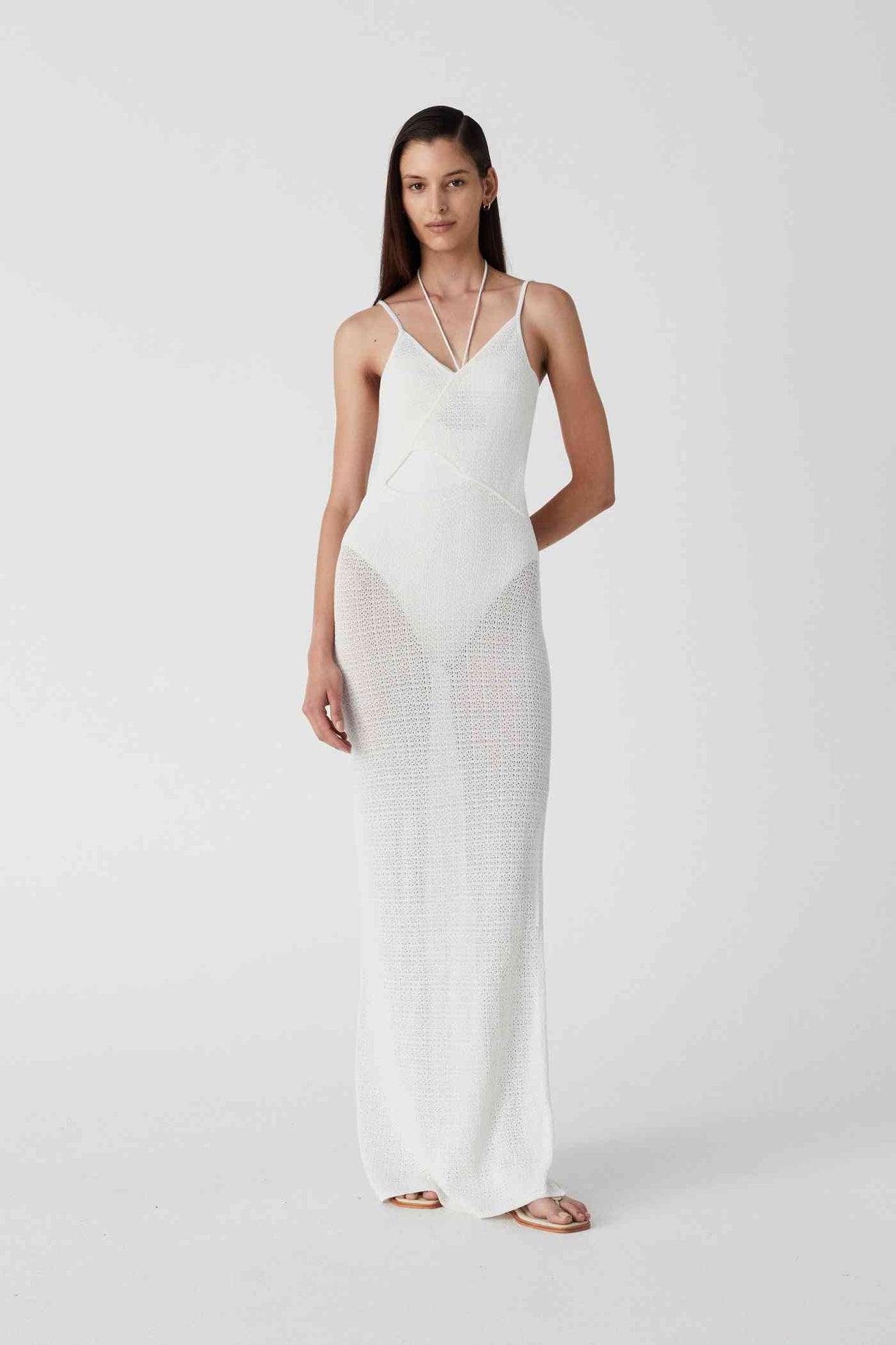 MISHA COLLECTION Misha Clemency Pointelle Knit Maxi Dress - Ivory BELLA n' BEAR