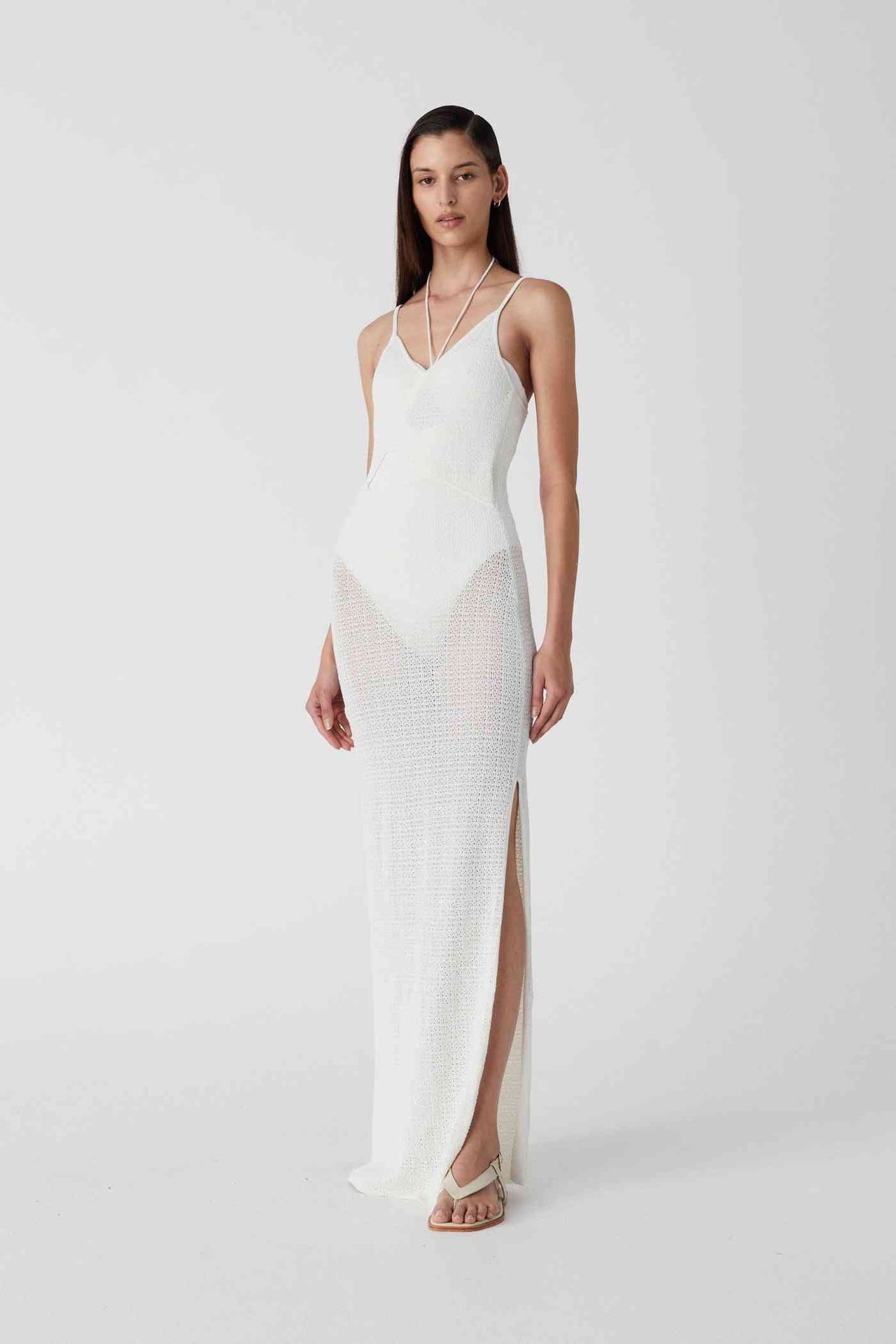 MISHA COLLECTION Misha Clemency Pointelle Knit Maxi Dress - Ivory BELLA n' BEAR