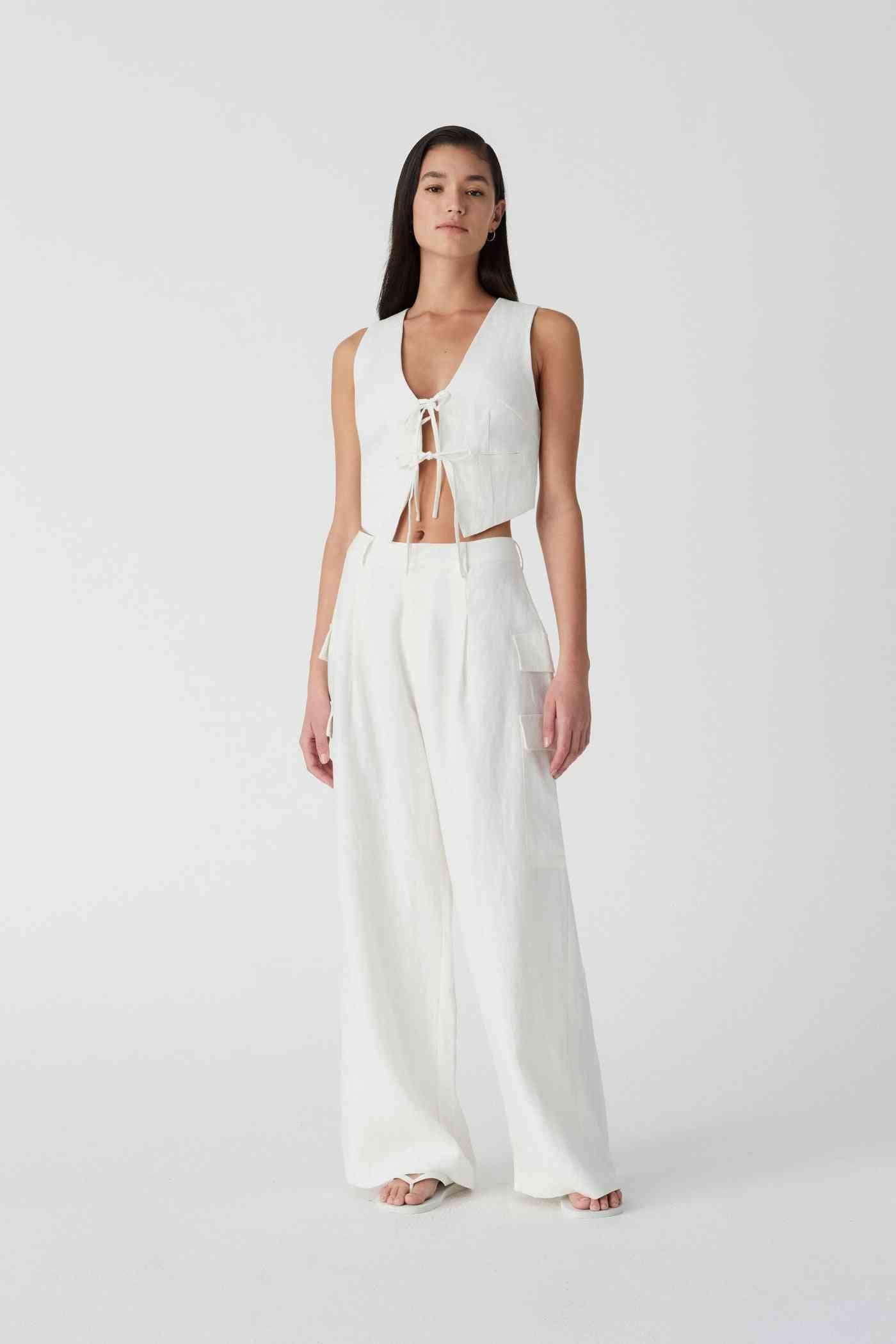 MISHA COLLECTION Misha Laurence Linen Pant - Ivory BELLA n' BEAR