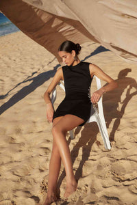 Thumbnail for MISHA COLLECTION Misha Kendy Bonded Crepe Mini Dress - Black BELLA n' BEAR