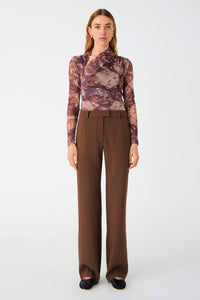 Thumbnail for MISHA COLLECTION Misha Collection Kyle Mesh Top - Abstract Dream Print Mocha BELLA n' BEAR