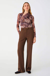 Thumbnail for MISHA COLLECTION Misha Collection Kyle Mesh Top - Abstract Dream Print Mocha BELLA n' BEAR