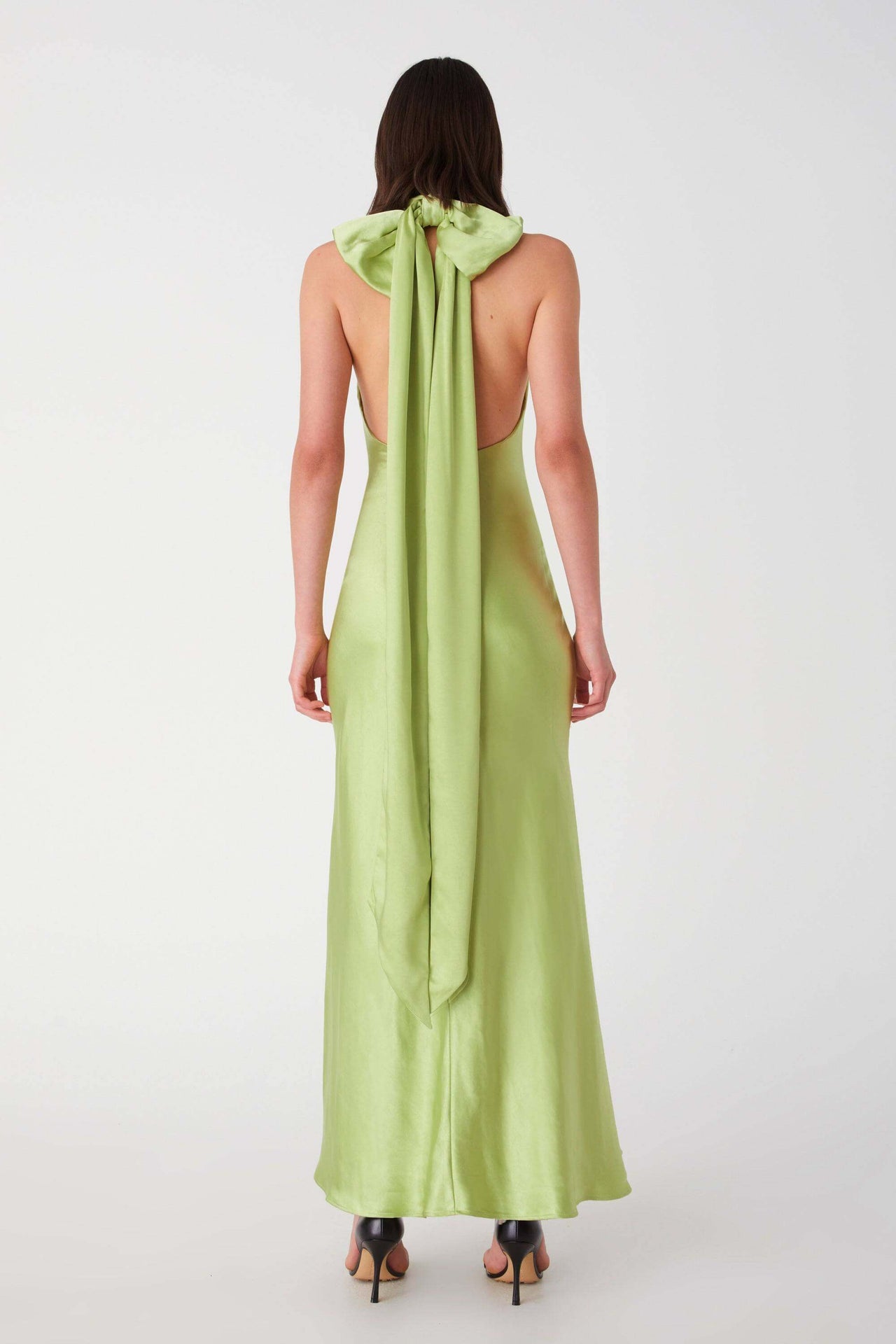 MISHA COLLECTION Misha Collection Evianna Satin Gown - Bold Lime Green BELLA n' BEAR