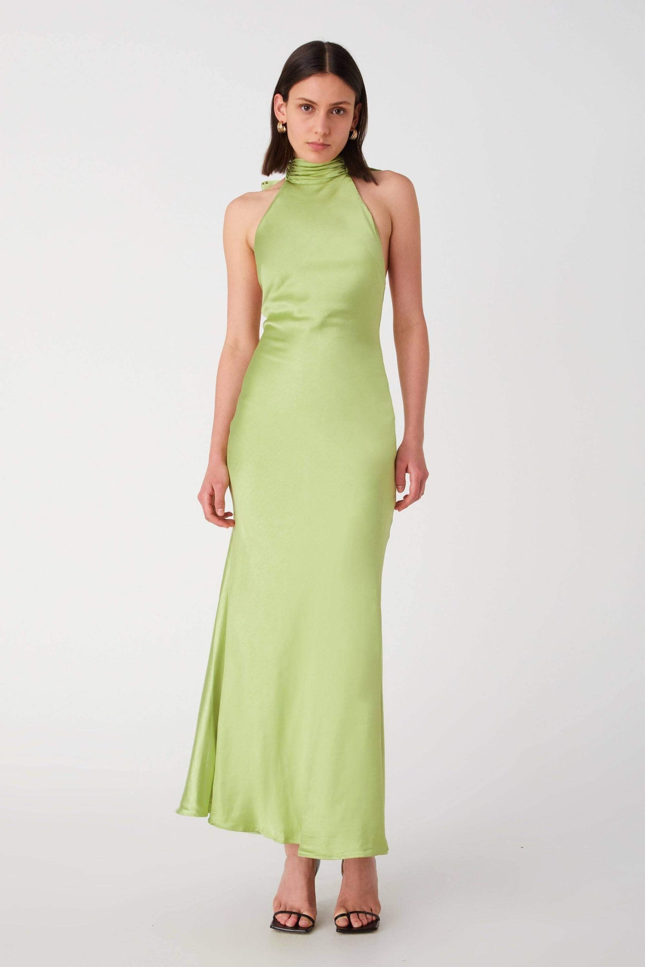 MISHA COLLECTION Misha Collection Evianna Satin Gown - Bold Lime Green BELLA n' BEAR