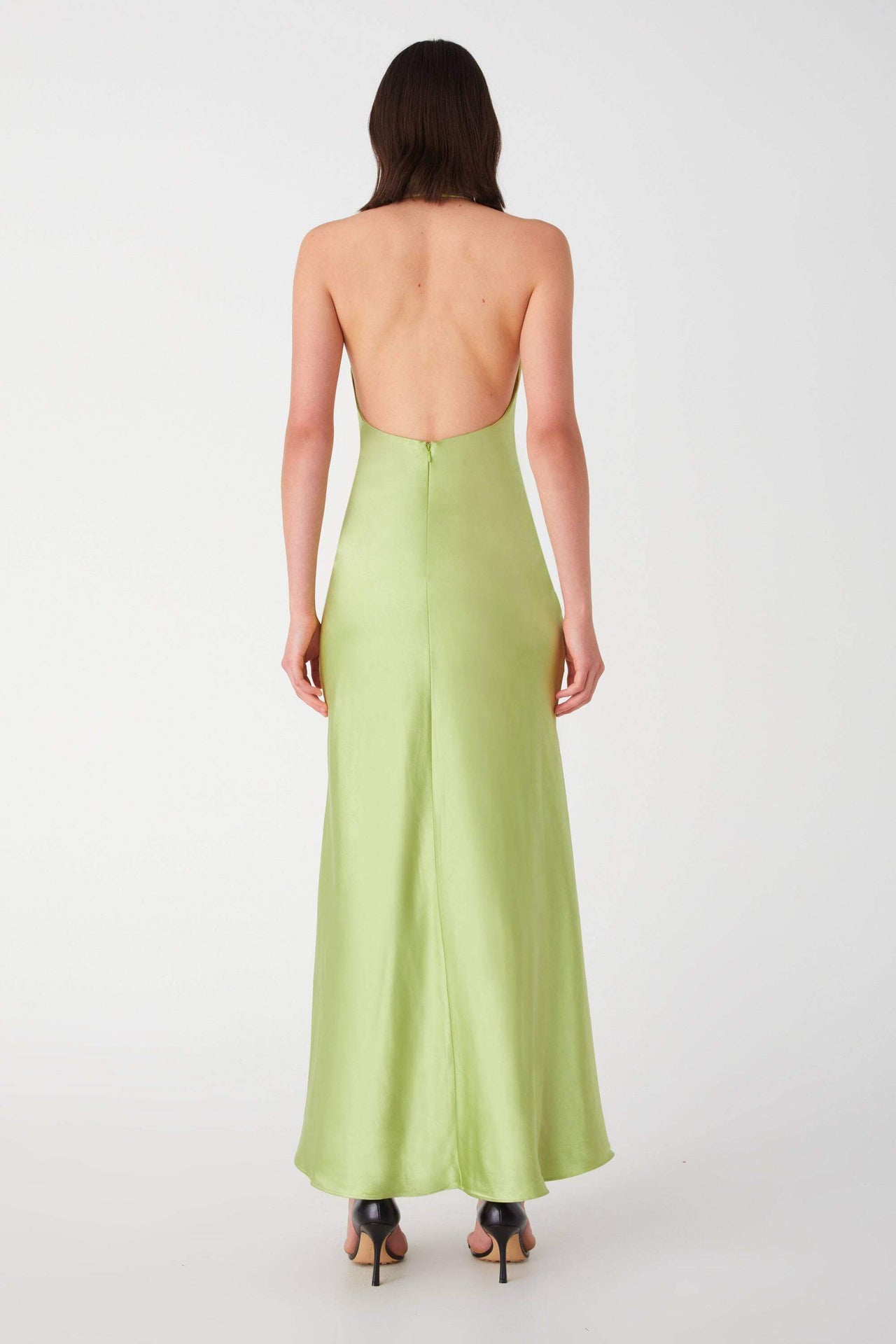 MISHA COLLECTION Misha Collection Evianna Satin Gown - Bold Lime Green BELLA n' BEAR