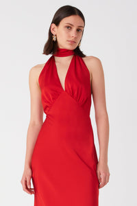 Thumbnail for MISHA COLLECTION Misha Collection Federica Satin Midi Dress - Scarlett Red BELLA n' BEAR