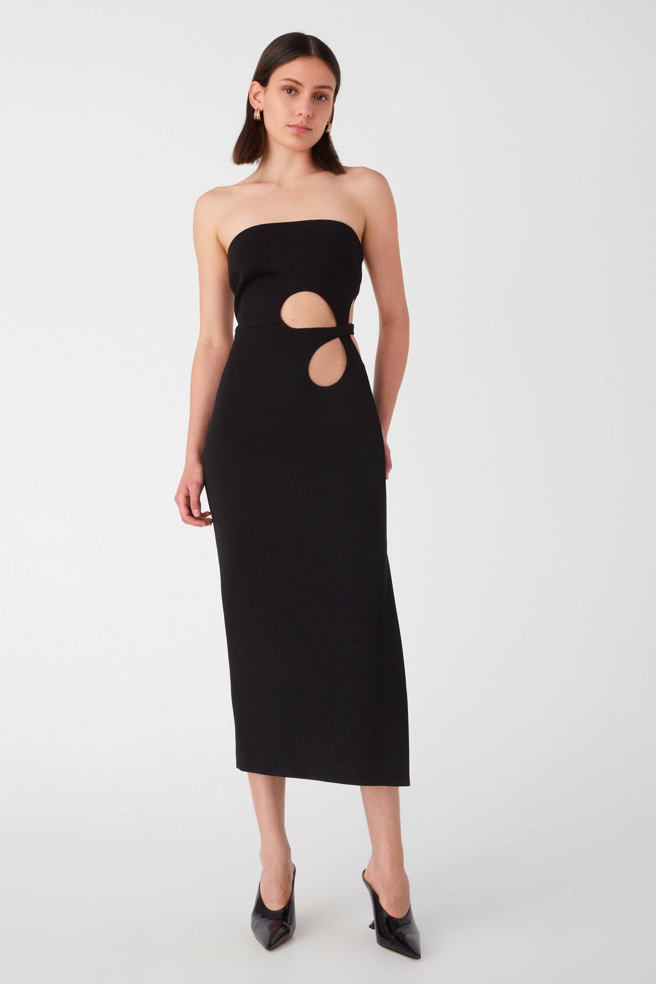 MISHA COLLECTION Misha Collection Avery Bonded Crepe Midi Dress - Black BELLA n' BEAR