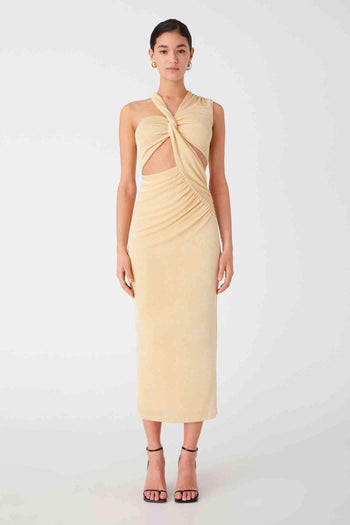 MISHA COLLECTION Misha Graciela Slinky Jersey Midi Dress - Lemon Drop BELLA n' BEAR