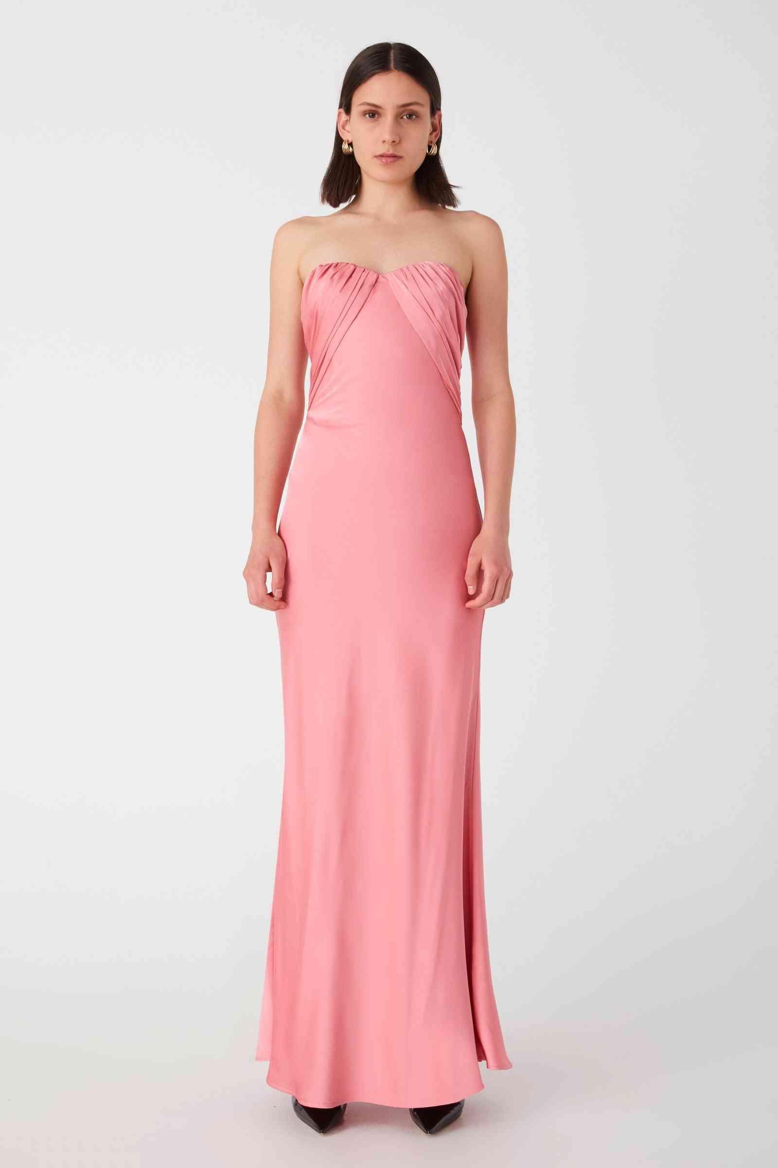 BELLA n' BEAR Misha Collection Livia Satin Maxi Dress - Conch Shell Pink BELLA n' BEAR