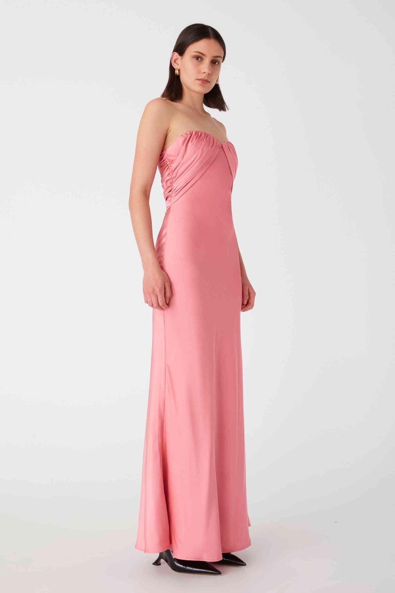 BELLA n' BEAR Misha Collection Livia Satin Maxi Dress - Conch Shell Pink BELLA n' BEAR