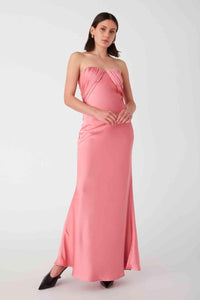 Thumbnail for BELLA n' BEAR Misha Collection Livia Satin Maxi Dress - Conch Shell Pink BELLA n' BEAR