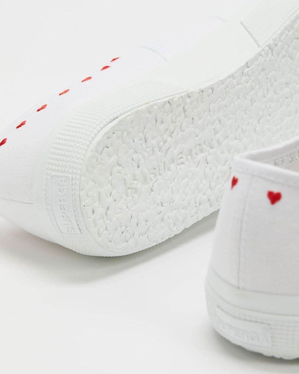 Superga 2750 Little Hearts Embroidery Sneakers - White