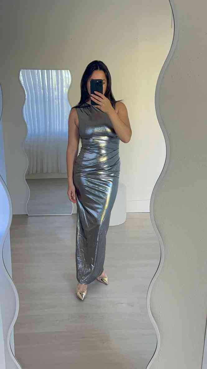 SUBOO Suboo Nova Draped Maxi Dress - Gunmetal BELLA n' BEAR