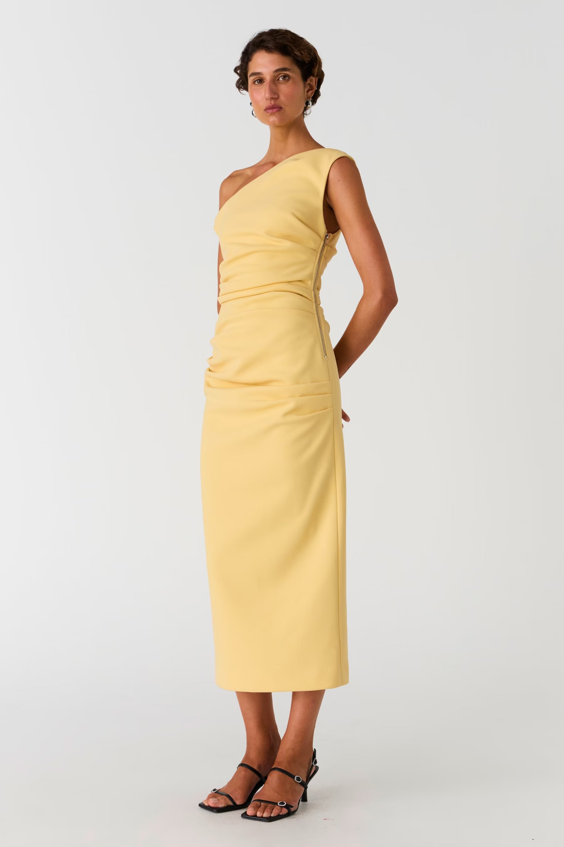 Alaska Off the Shoulder Midi Dress - Buttermilk