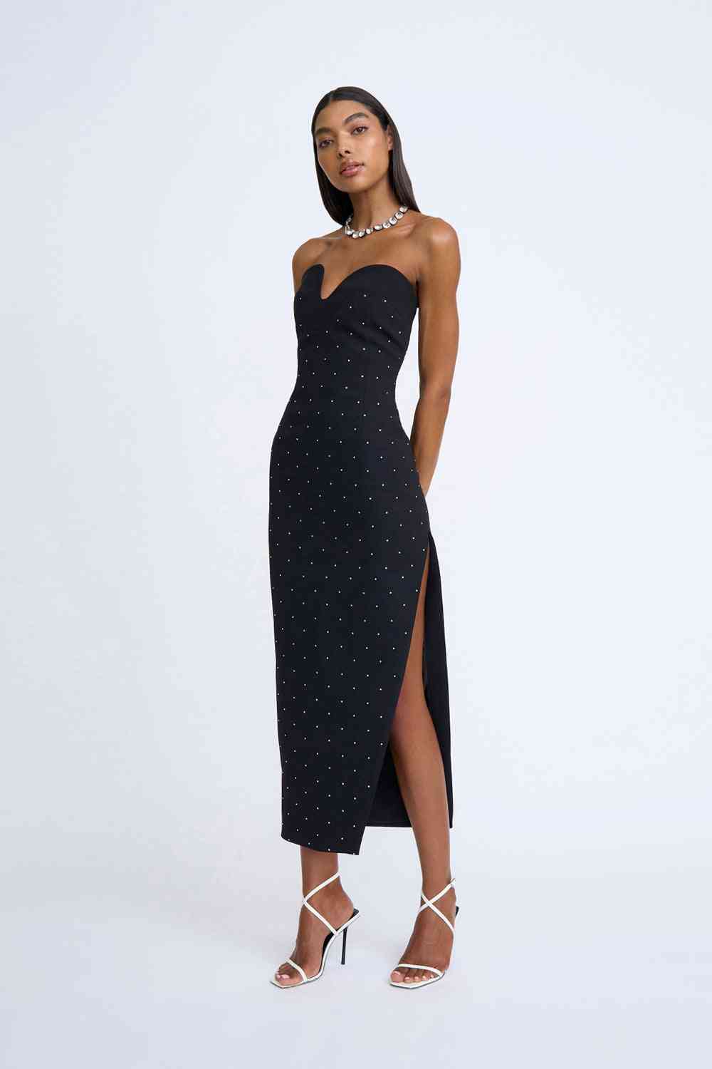 BY JOHNNY By Johnny Afterglow Diamond Spot Midi Dress - Black BELLA n' BEAR