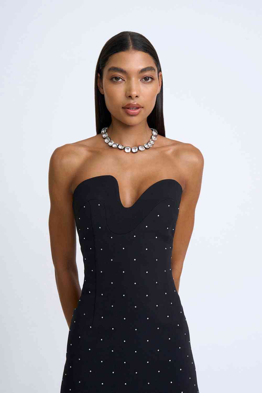 BY JOHNNY By Johnny Afterglow Diamond Spot Midi Dress - Black BELLA n' BEAR