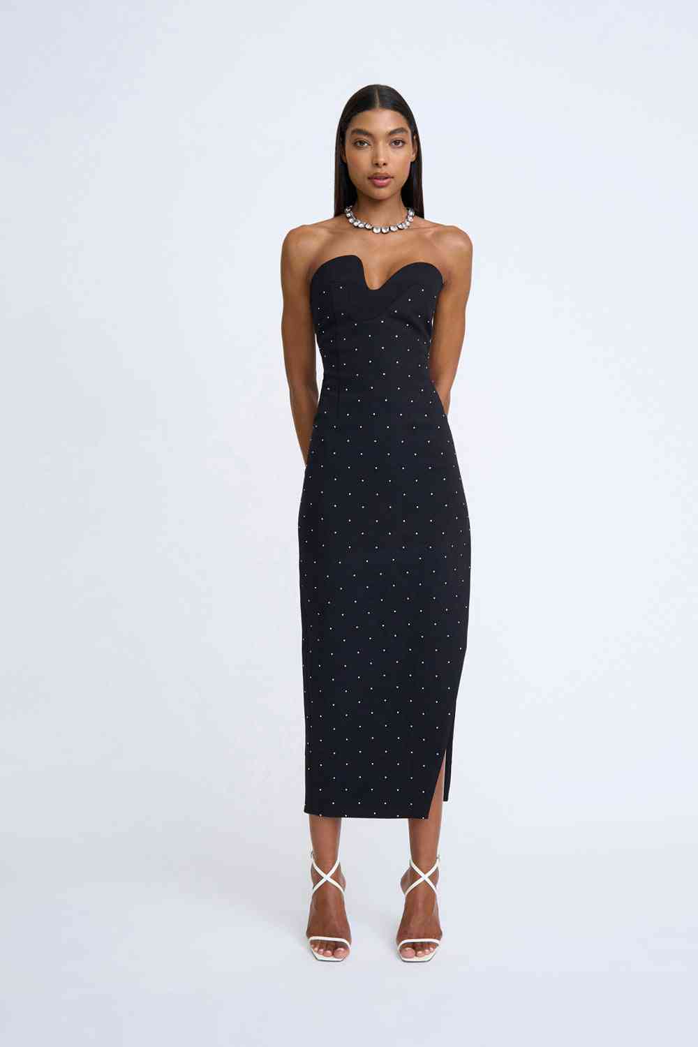 BY JOHNNY By Johnny Afterglow Diamond Spot Midi Dress - Black BELLA n' BEAR