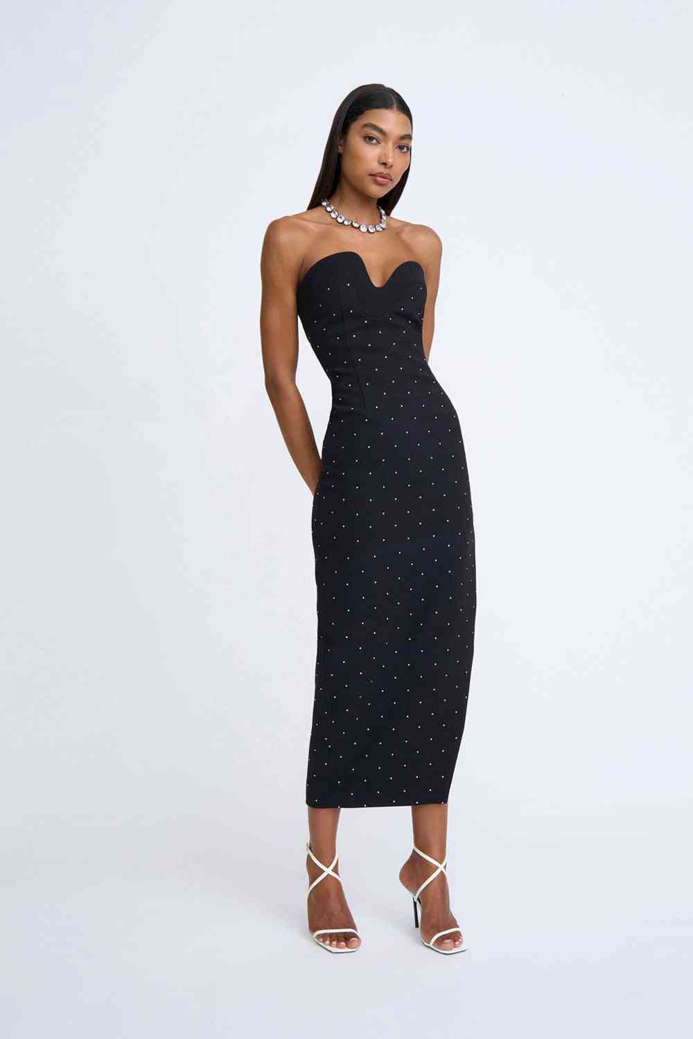 BY JOHNNY By Johnny Afterglow Diamond Spot Midi Dress - Black BELLA n' BEAR