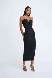 Thumbnail for BY JOHNNY By Johnny Afterglow Diamond Spot Midi Dress - Black BELLA n' BEAR