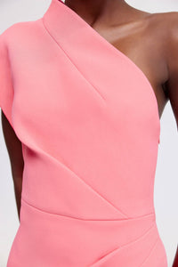 Thumbnail for a close up of a woman wearing a pink Acler Eddington Midi Dress