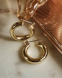 Thumbnail for LUV AJ Luv Aj The Baby Amalfi Tube Hoops - Gold BELLA n' BEAR