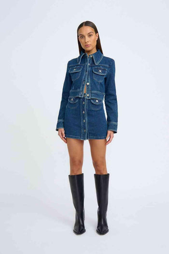BY JOHNNY By Johnny Daze Denim Pipe Crop Jacker - Indigo BELLA n' BEAR