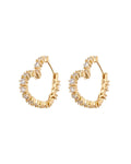 Luv Aj Diamond Heart Bijoux Hoops - Gold