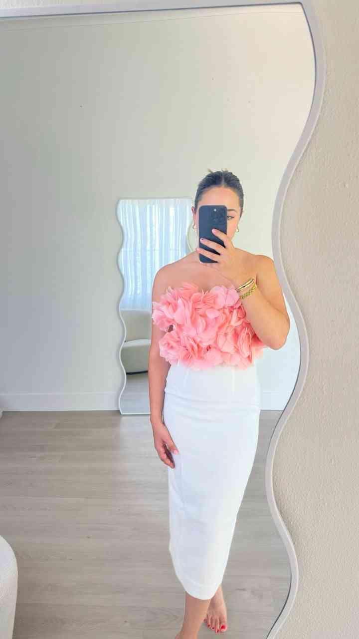 SONYA MODA Sonya Moda Forl Petalo Dress - White Peluche BELLA n' BEAR
