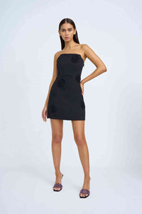 Thumbnail for BY JOHNNY By Johnny Enchanted Blooms Strapless Mini Dress - Black BELLA n' BEAR